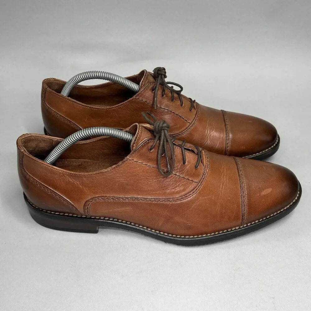 Johnston & Murphy Men's Size 10 Brown Leather Cap Toe Oxfords‎